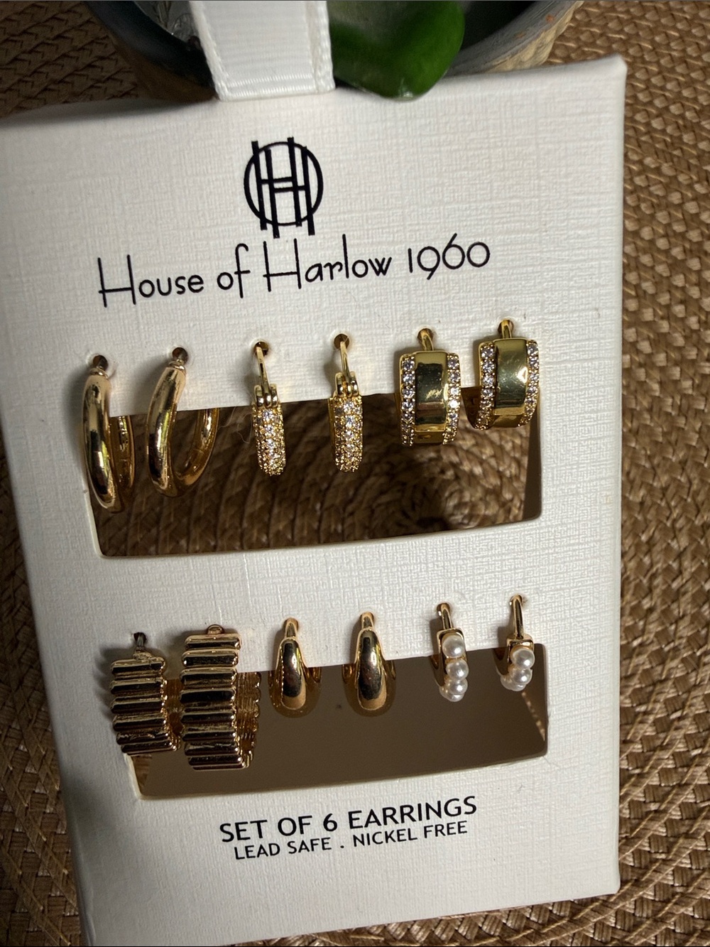 House of Harlow 1960 🔥Gold 6-Pair Mixed Huggie Earring Set
